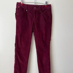 Athleta Burgundy Corduroy Slim Pants